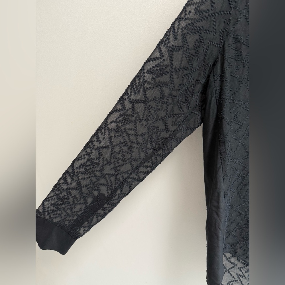 REBECCA TAYLOR Womens Black Embroidered Poet Blouse - Size 8 - Picture 10 of 11